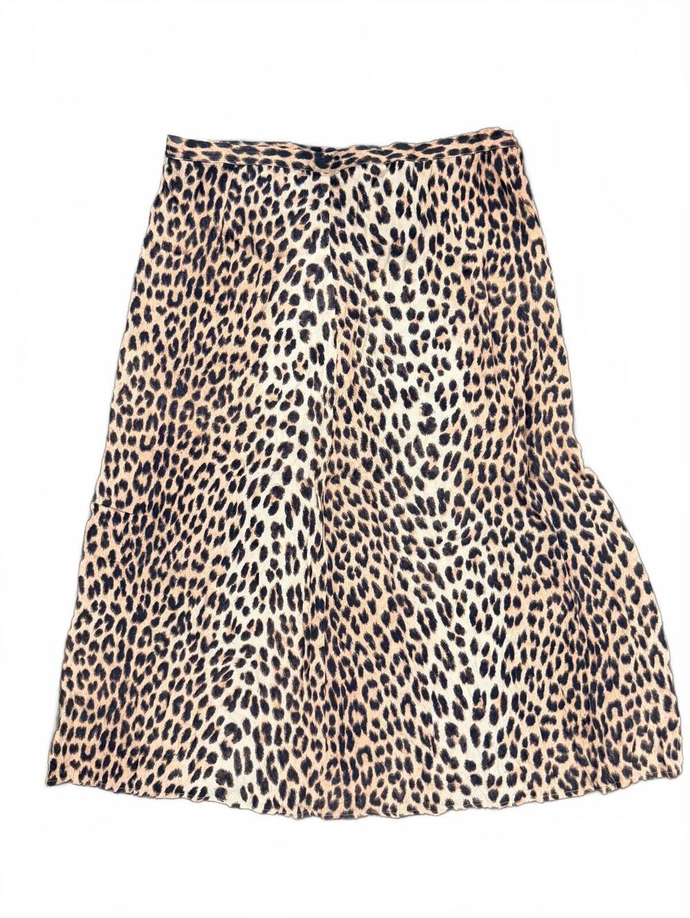 NWT H&M Leopard Print Midi Skirt Size 16 Animal Print Viscose